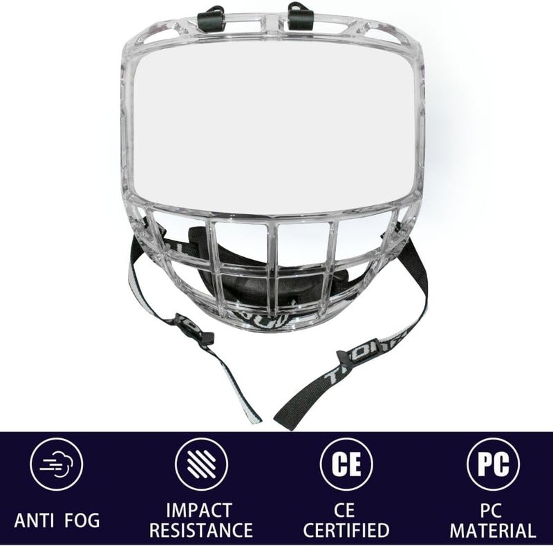 TronX S980 Senior Adult Clear Certified Hockey Full Face Shield Visor Helmet Combo Anti-Scratch/Anti-Fog - Image 3